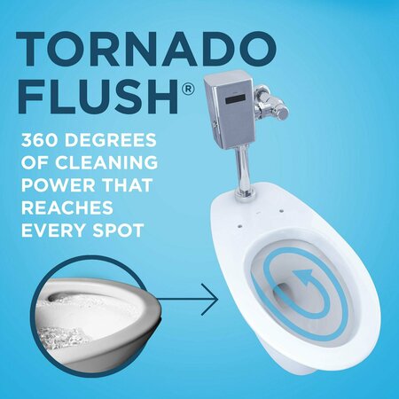 Toto TORNADO FLUSH Commercial Flushometer Floor-Mounted Universal Height Toilet Elongated Cotton White CT725CUFG#01